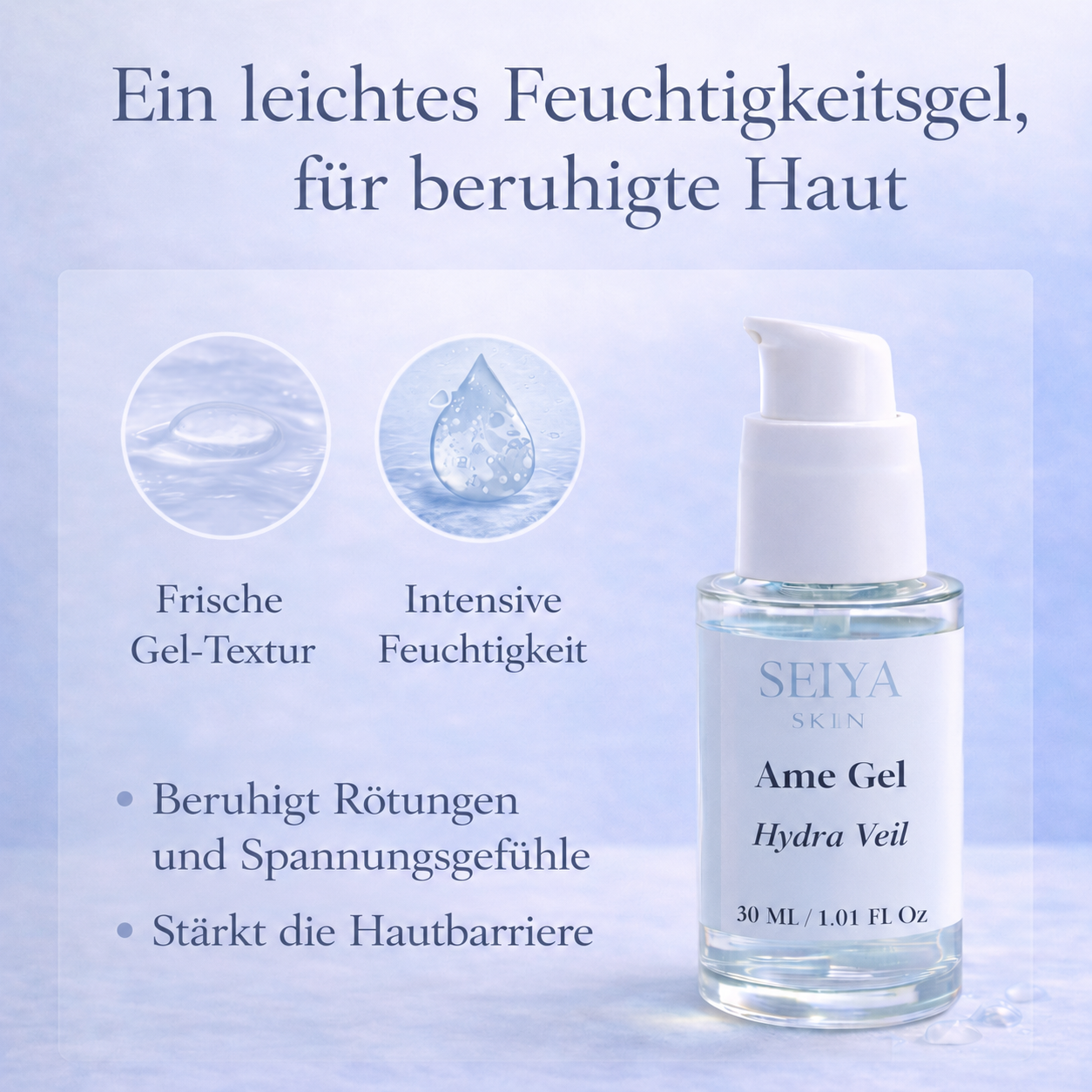 Ame Gel — Gel Hydratant Léger Peaux Mixtes Réactives